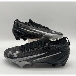 Men’s Size 7.5 Under Armour Blur Pro Football Cleats Black Gray 3028220-003 New